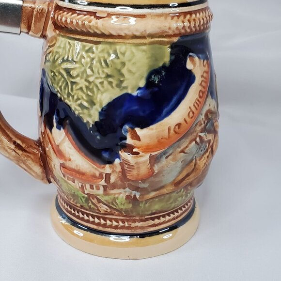 VTG Weidmann's German Beer Stein Markings 5239 Germany 6 5/8" With Pewter Lid - Picture 10 of 13